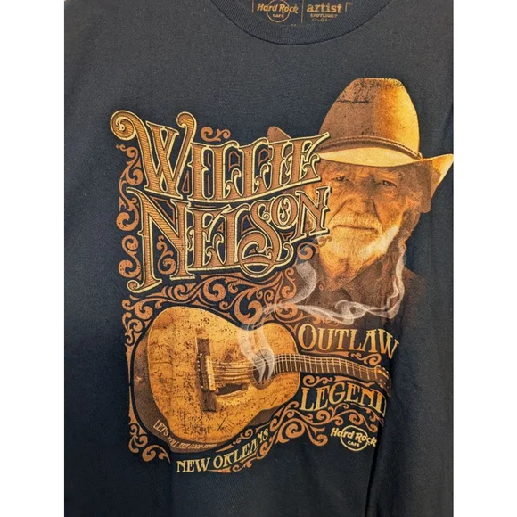 Hard Rock Cafe Willie Nelson Navy Tee XXL - Picture 4 of 5